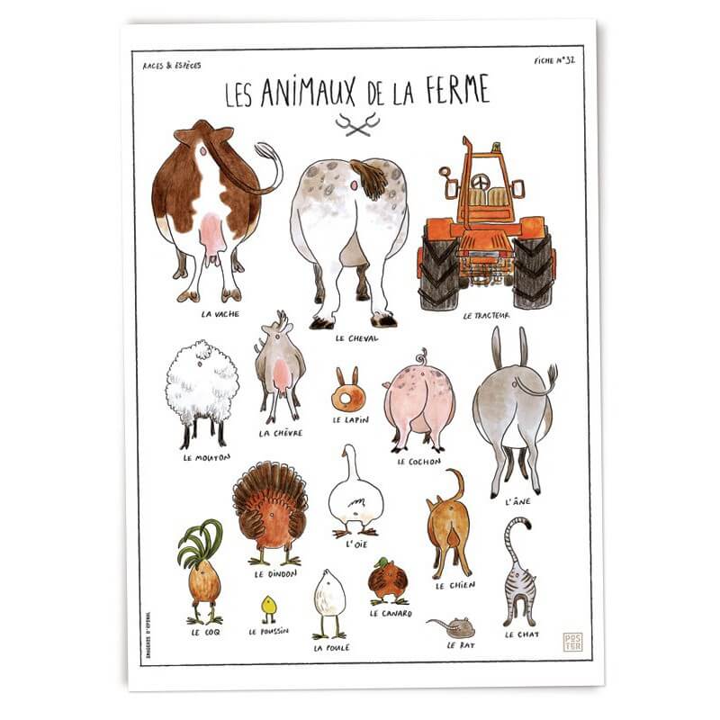 Affiche Les animaux de la ferme - Maison Images d'Épinal